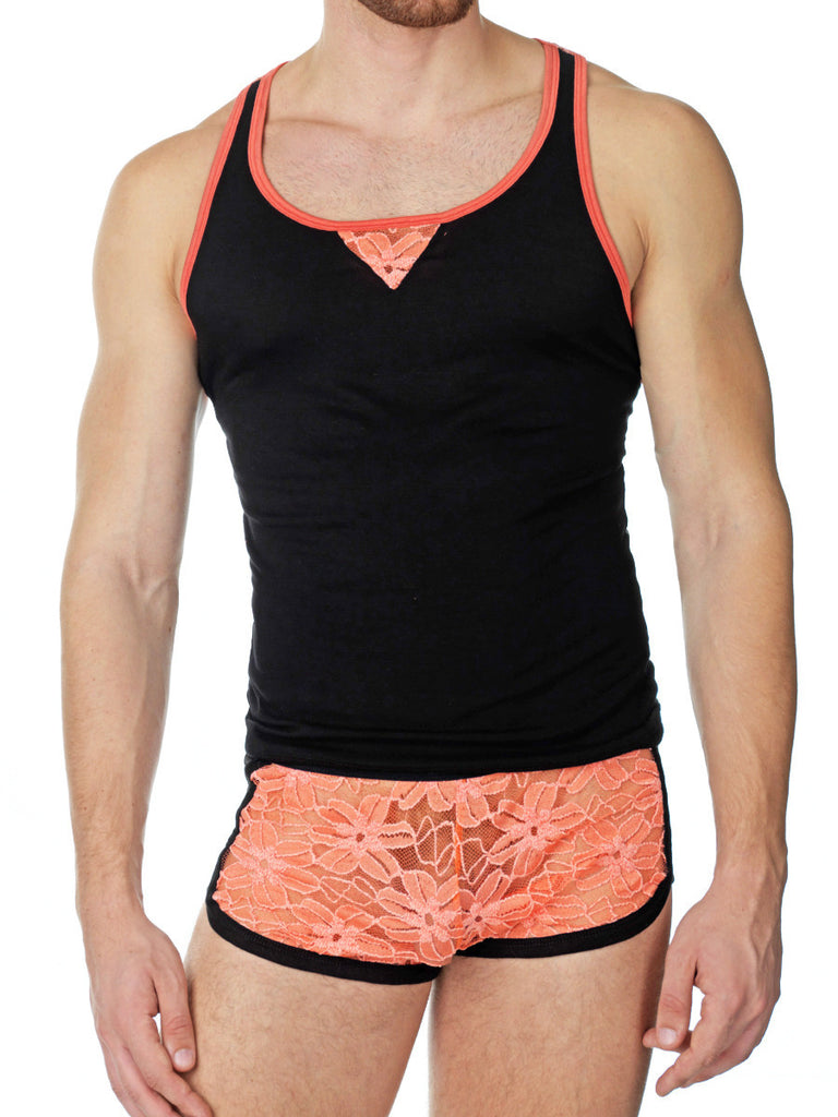 The Lacy Racer Tank Coral