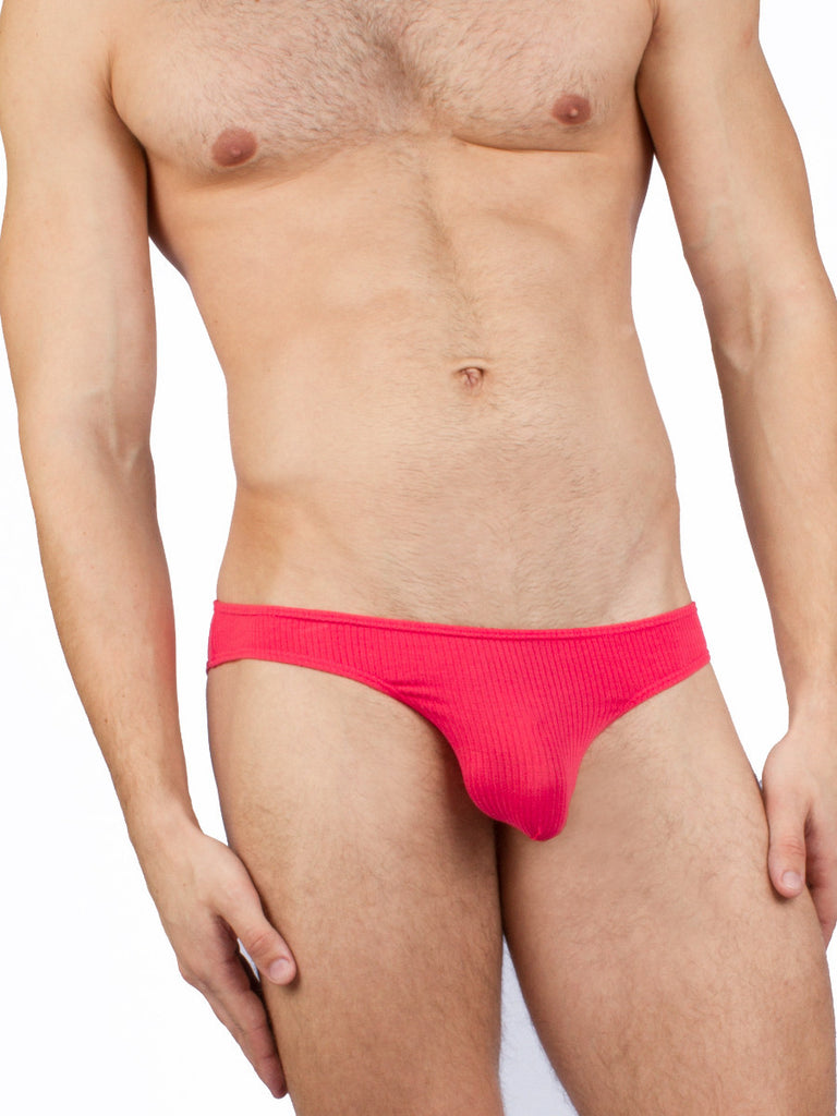 Essential Ribbed Bikini Brief Coral
