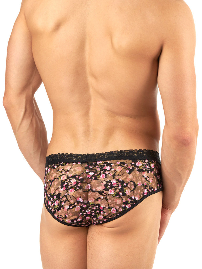 Nude Rose Lace Panty Black
