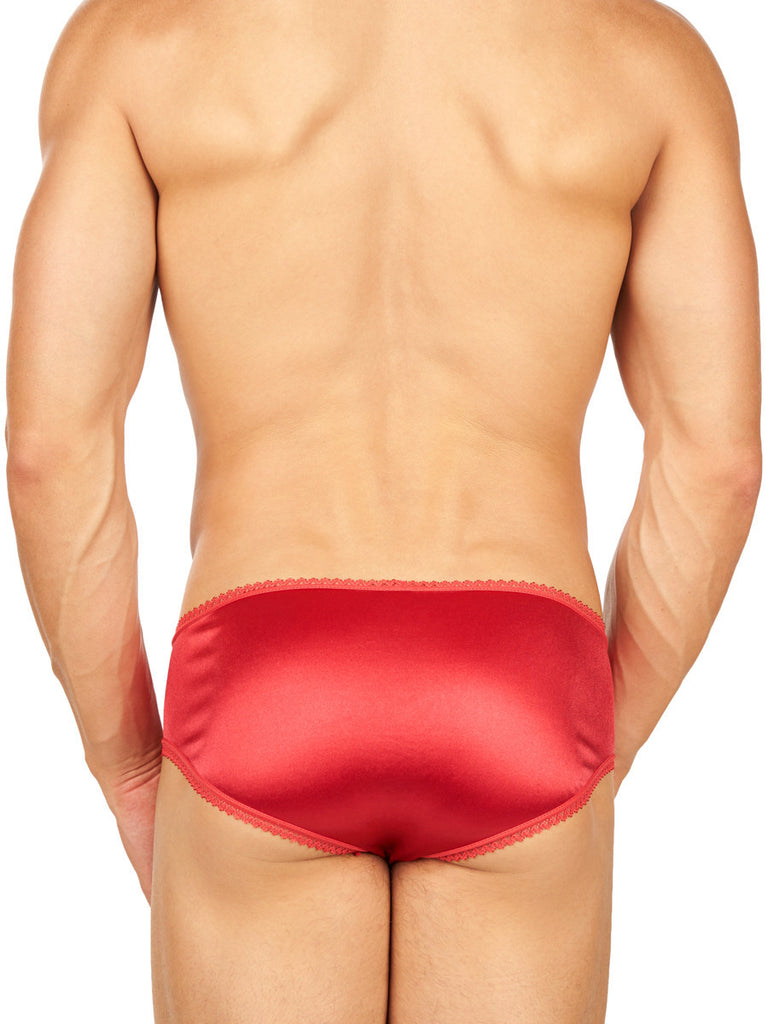 Summer Satin and Lace Panty Red