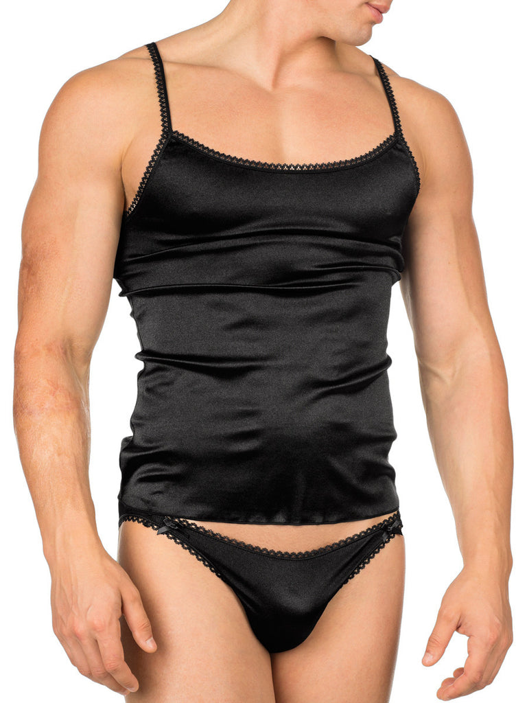 The Smooth Satin Cami Black